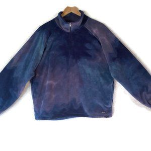 Hollister Blue Purple Tie Dye 1/4 Zip Pullover Fleece Sweater Pocket Women's S